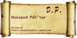 Doszpod Péter névjegykártya