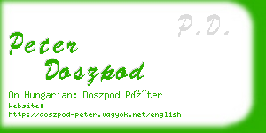 peter doszpod business card